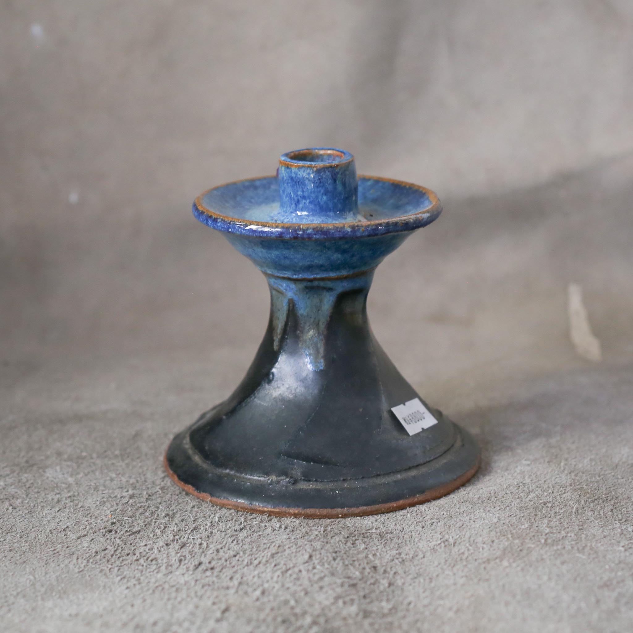 Ceramic Blue Candle Holder / セラミックの燭台
