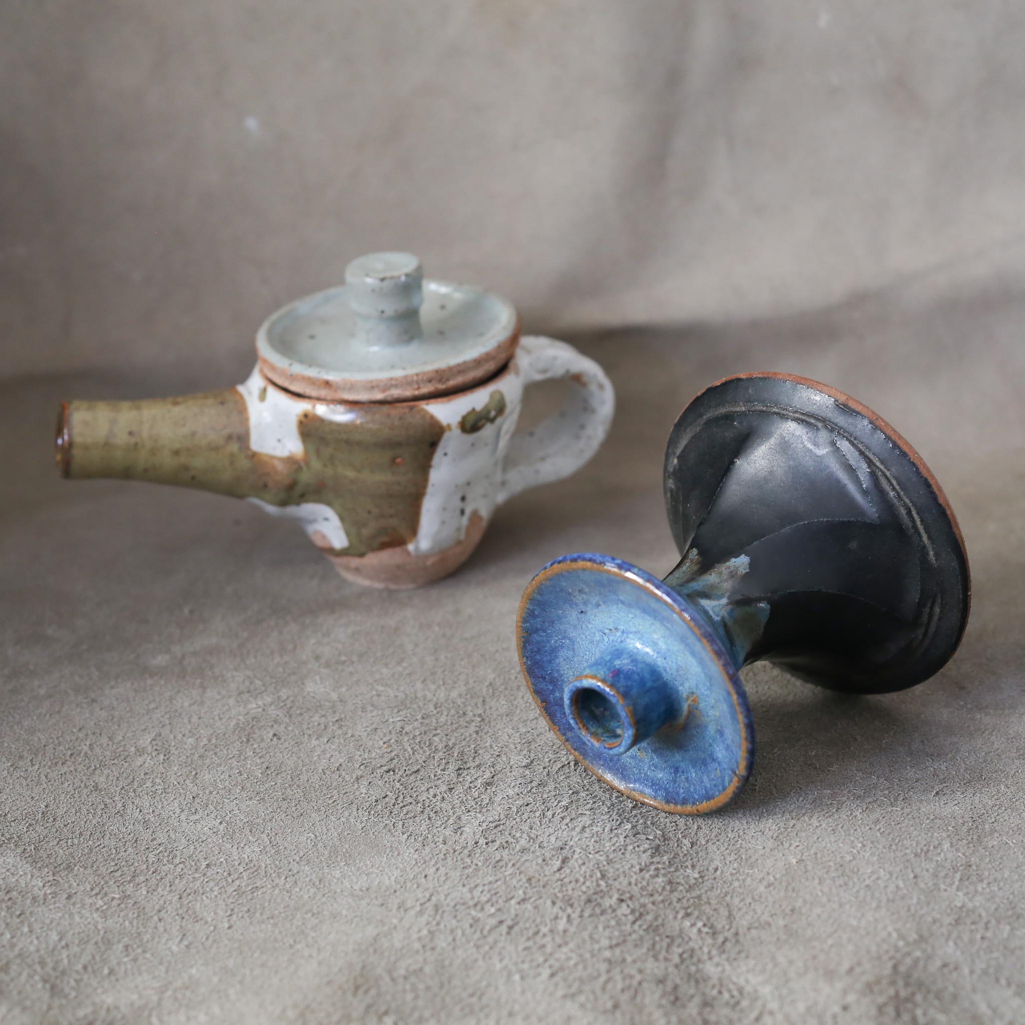 Ceramic Blue Candle Holder / セラミックの燭台