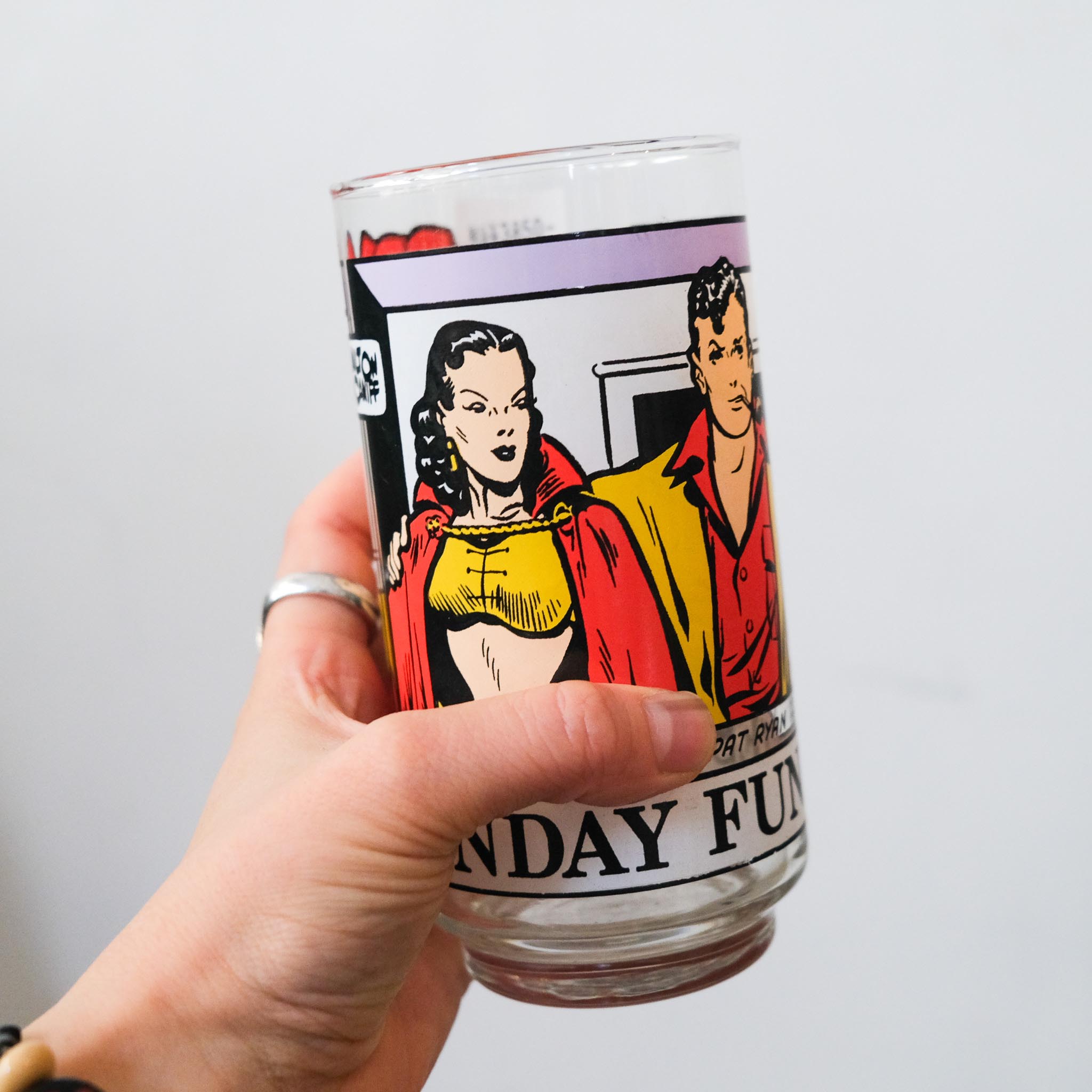 Sunday Funny Glass Tumbler 1976 / イラストガラスタンブラー