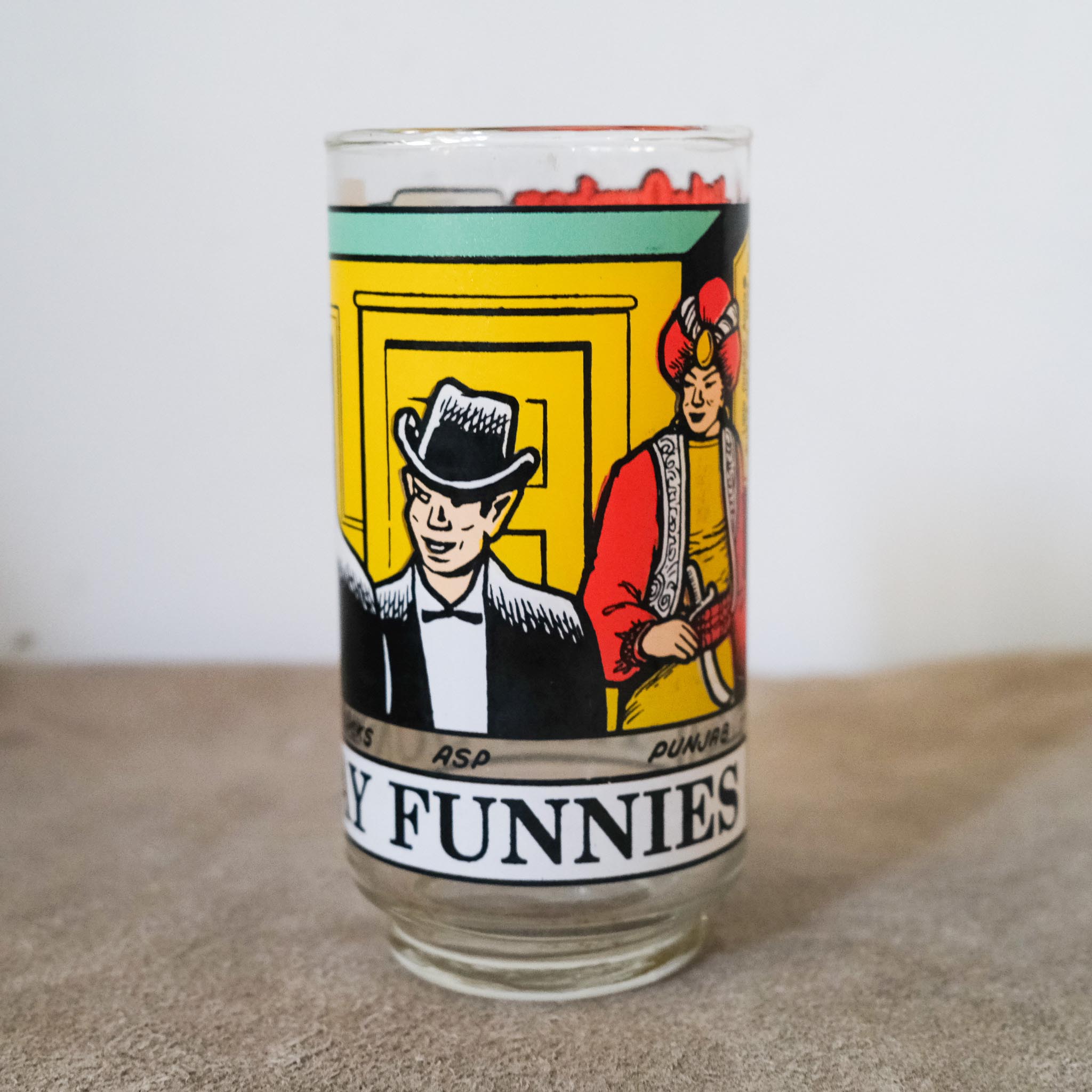 Sunday Funny Glass Tumbler 1976 / イラストガラスタンブラー