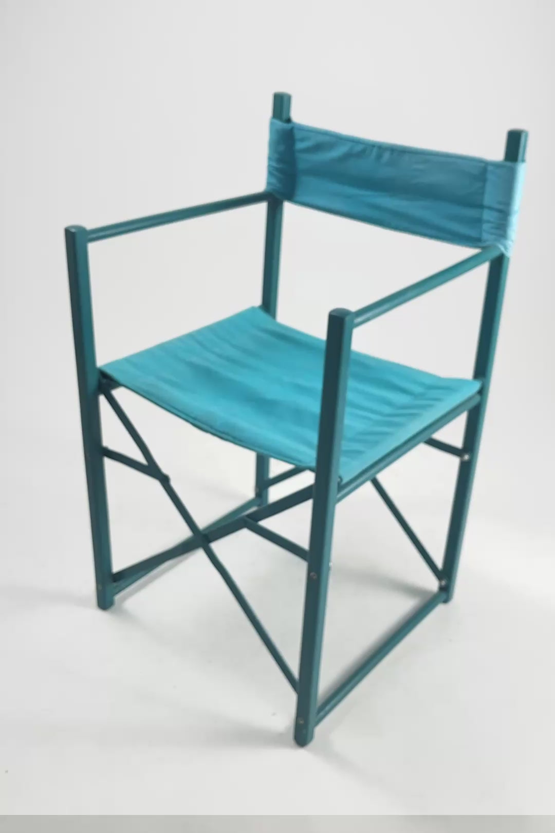 Load video: Vintage Teal Director's Chair / ヴィンテージ ディレクターズチェア